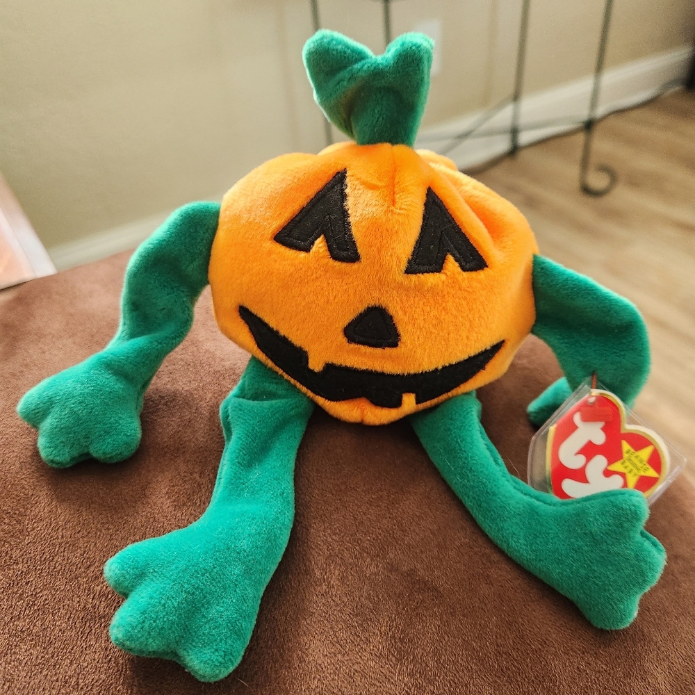 TY "PUMKIN" BEANIE BABY BIRTHDAY: 10-31-1998 TAG ERRORS